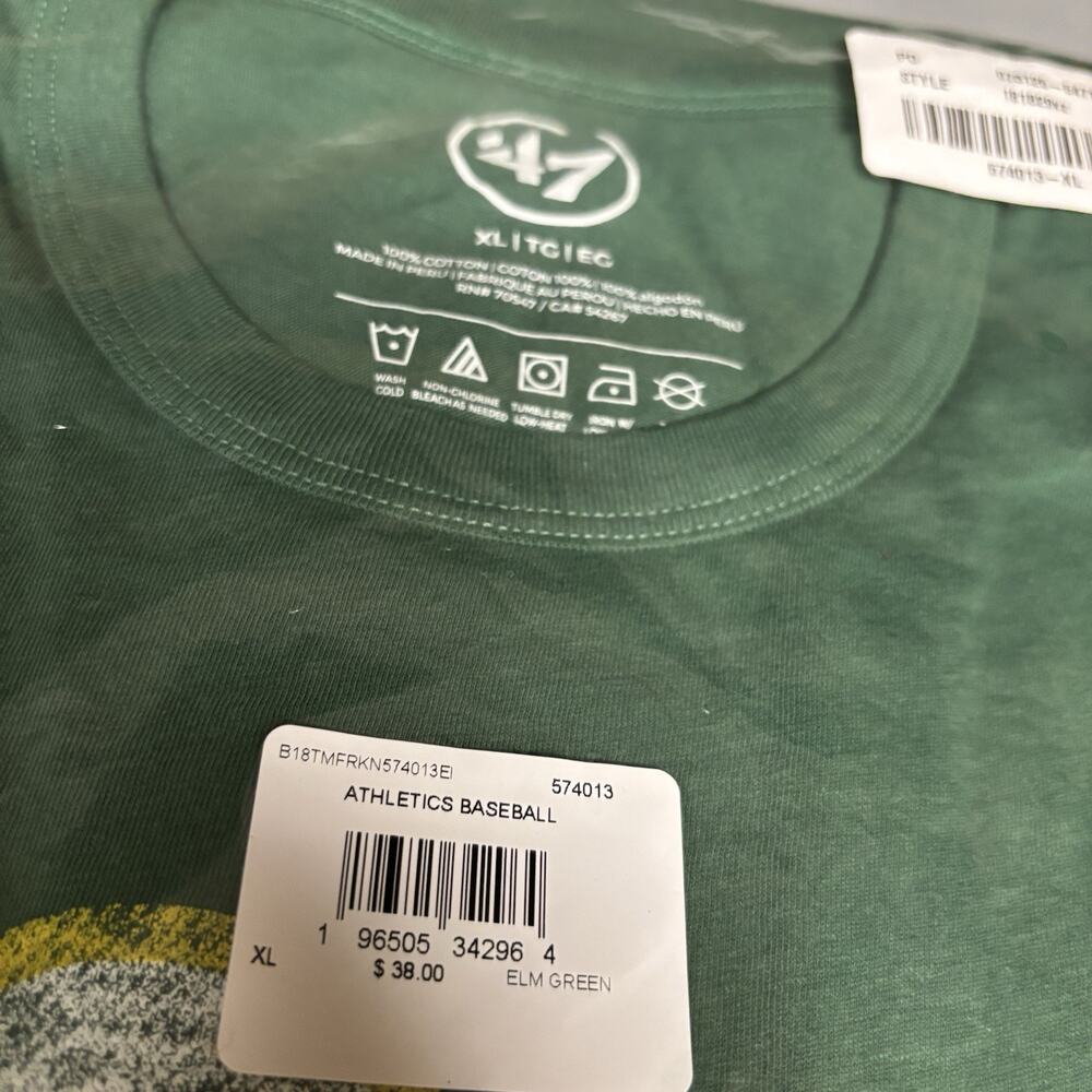 NWT 47 Brand Oakland Athletics Premier T-Shirt As Green XL Ex Large MLB Baseball - Picture 4 of 4